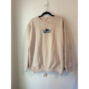 Vintage North Carolina Crewneck Sweatshirt XL Ivory Embroidered Mountain Scene